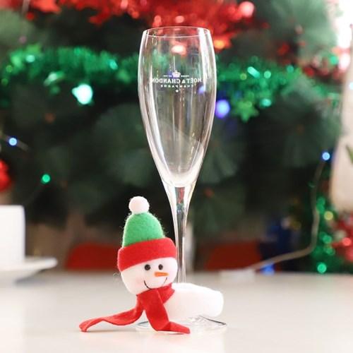 크리스마스 와인잔 손잡이 커버 (눈사람)