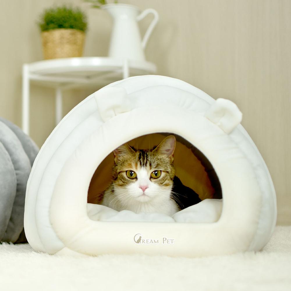 [무료배송] 크림펫 동굴 숨숨집 하우스 화이트/그레이