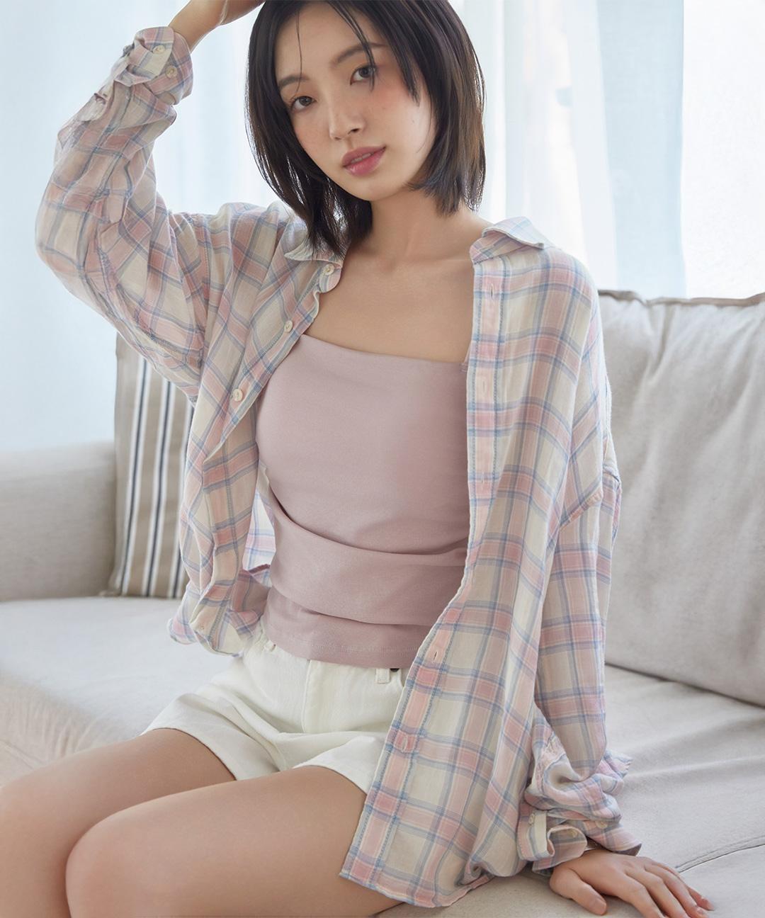 스파오 체크 긴팔 셔츠_SPYWF37C52