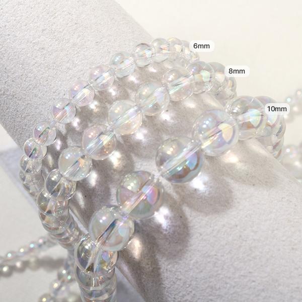 [5202-75]원석라운드 6/8/10mm 천연석 백수정AB ,반줄