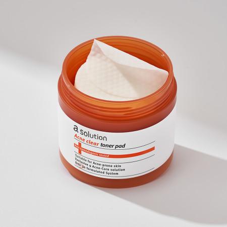 에이솔루션 저자극 여드름성피부적합 아크네 클리어 토너 패드 (트러블토너패드) 60매