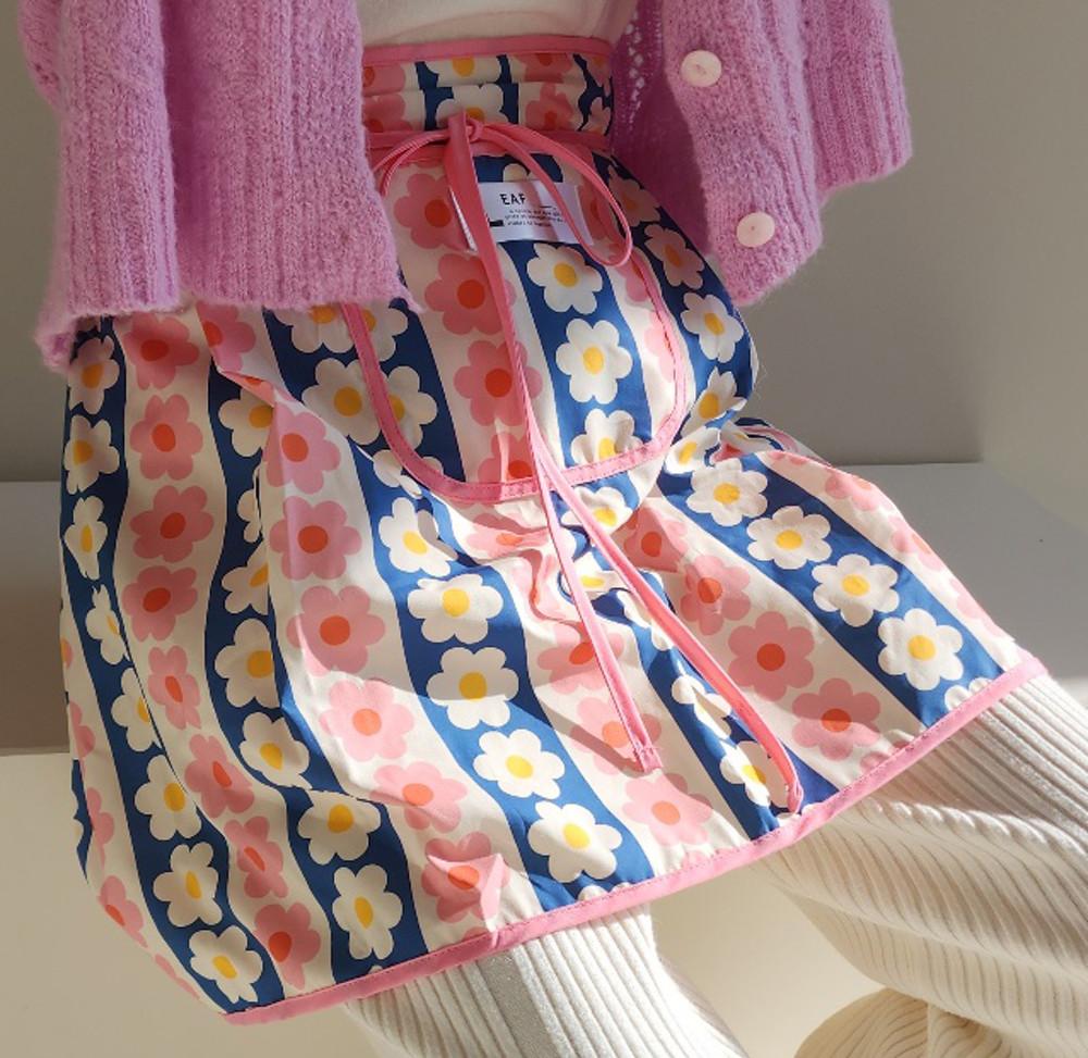 플라워 허리 앞치마