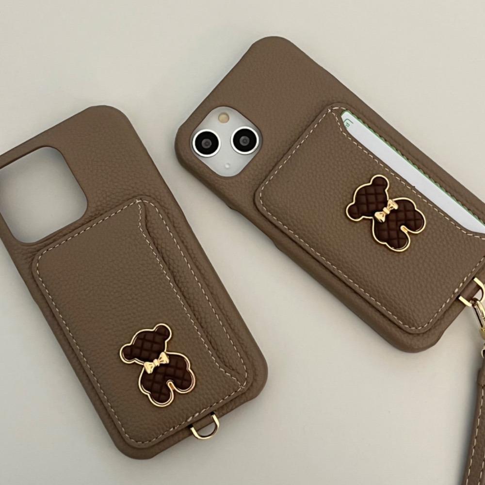 카드2장수납 / ❤반응폭주❤  스트랩 가죽 폰케이스 (아이폰전용)