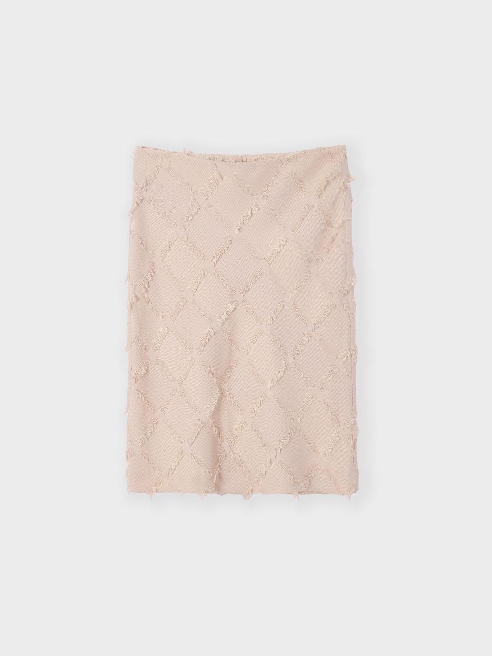 fringe midi skirt_beige