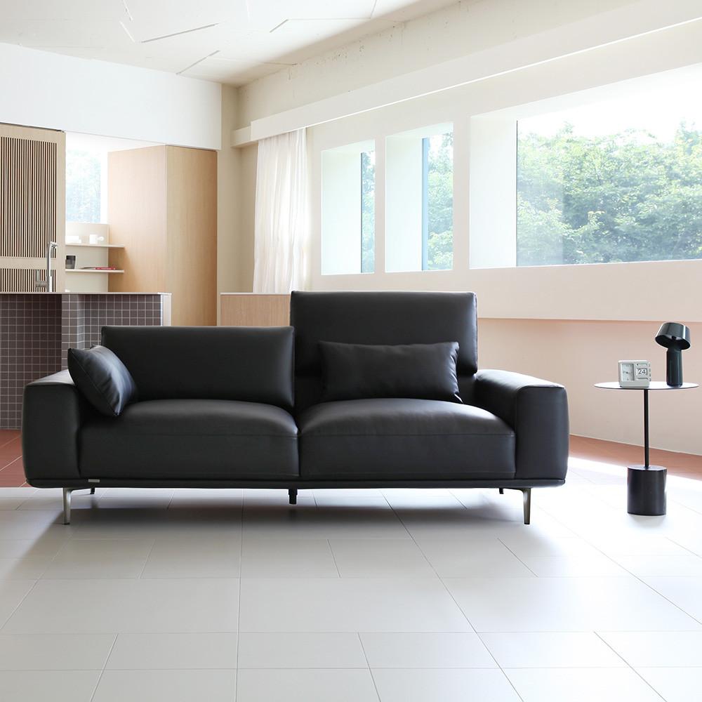 시스디자인 무빅 천연면피가죽 3인 리프트 기능 소파