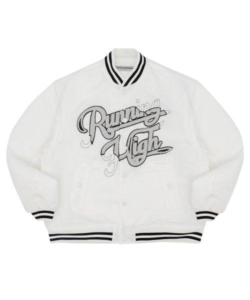 패치 로고 바시티 자켓 [화이트]