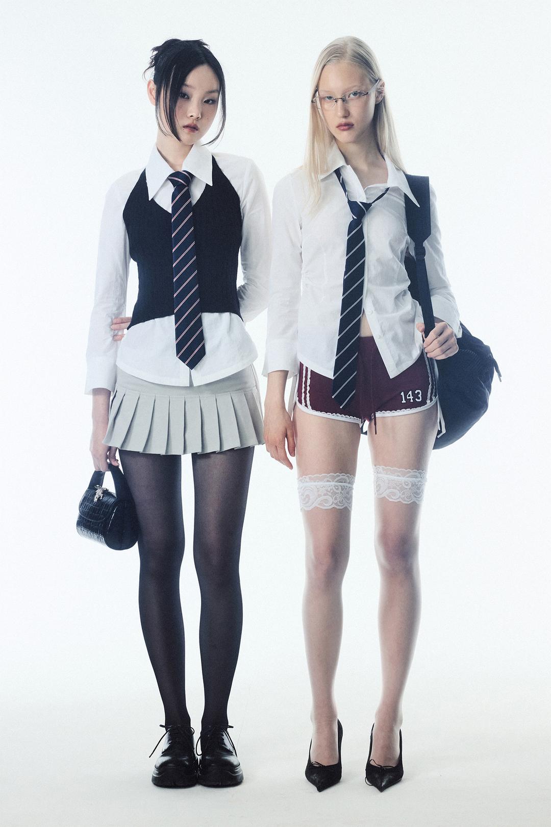 Shoelace Shirring Shirt Coquette White