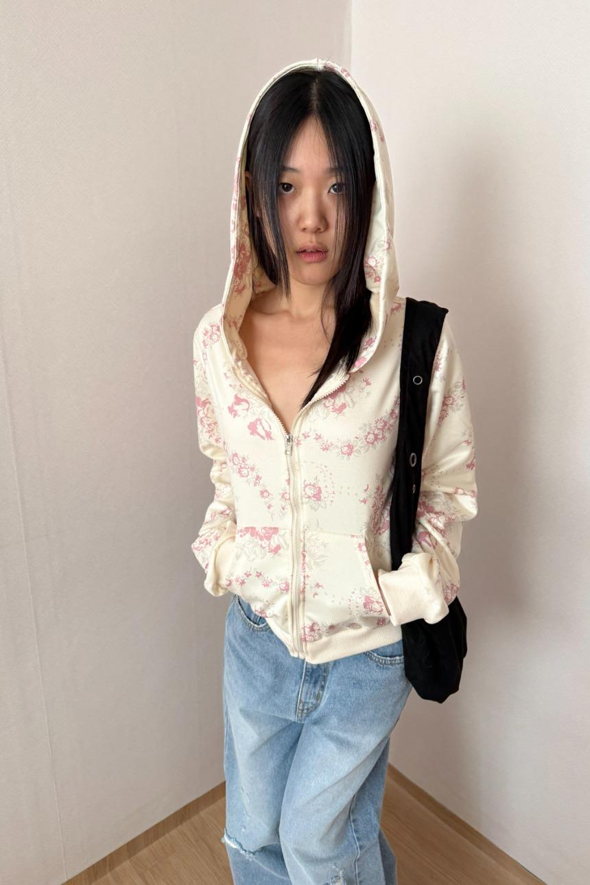 celain rose zip hoodie