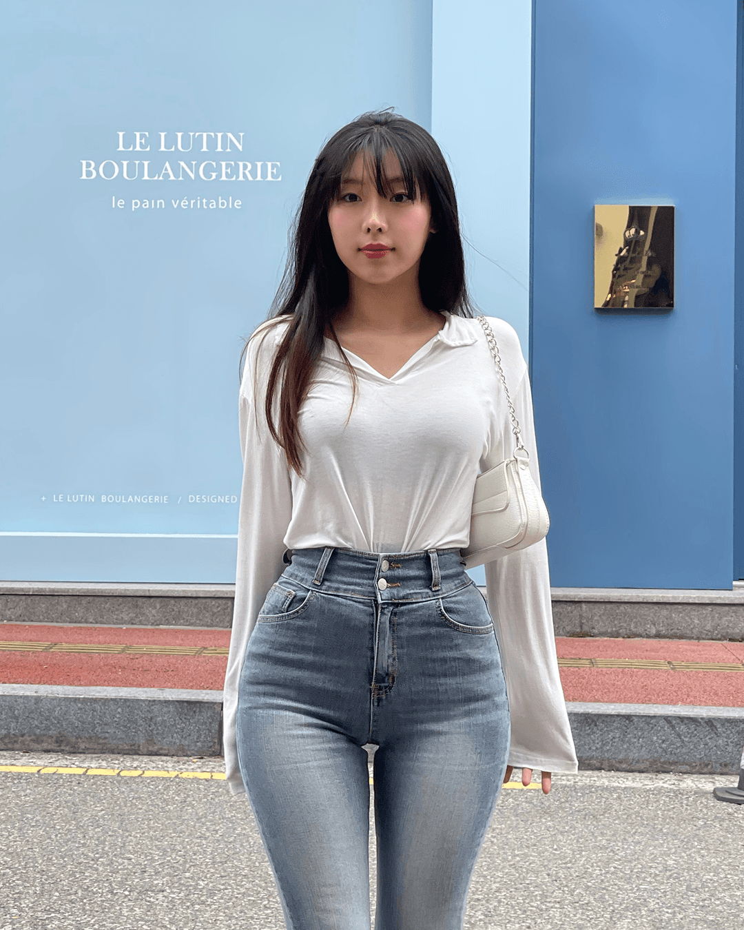 클로즈커브 [당일출고/자체제작/2컬러] 카라 넥 드롭 슬리브 탑