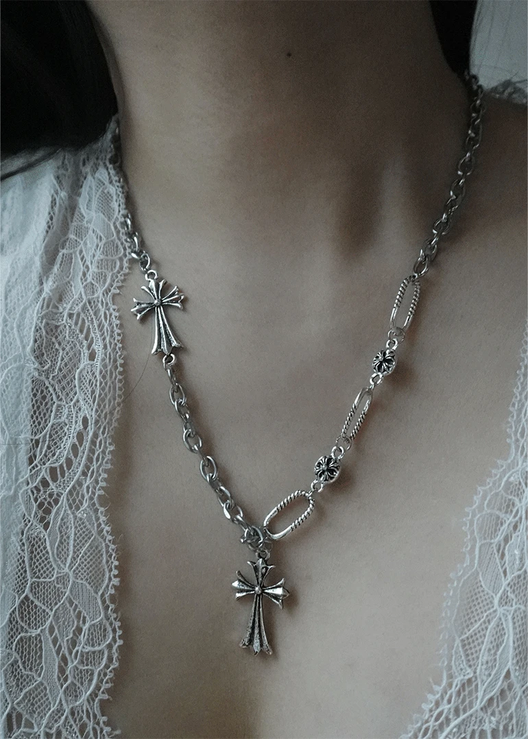 [s.steel] cross chain necklace | 써지컬 십자가 체인 목걸이