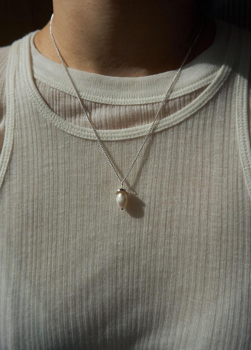 시선 [N557] long acorn necklace / 포인트 담수진주 목걸이 시선