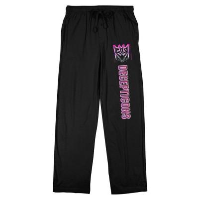 Transformers Decepticons Emblem Adult Black Sleep Pajama Pants-XL