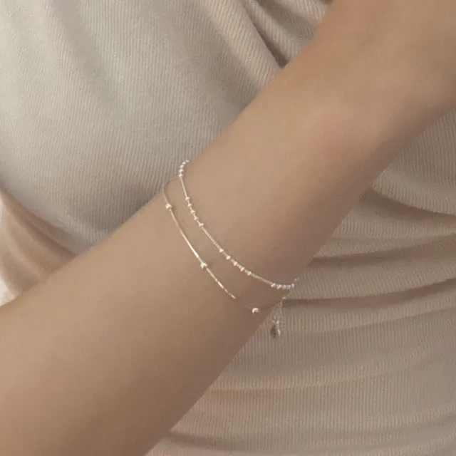 [silver925] 벨 포인트 두줄 팔찌