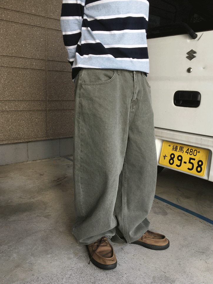 빈티지 카치온 커브드 팬츠 (3 Color)