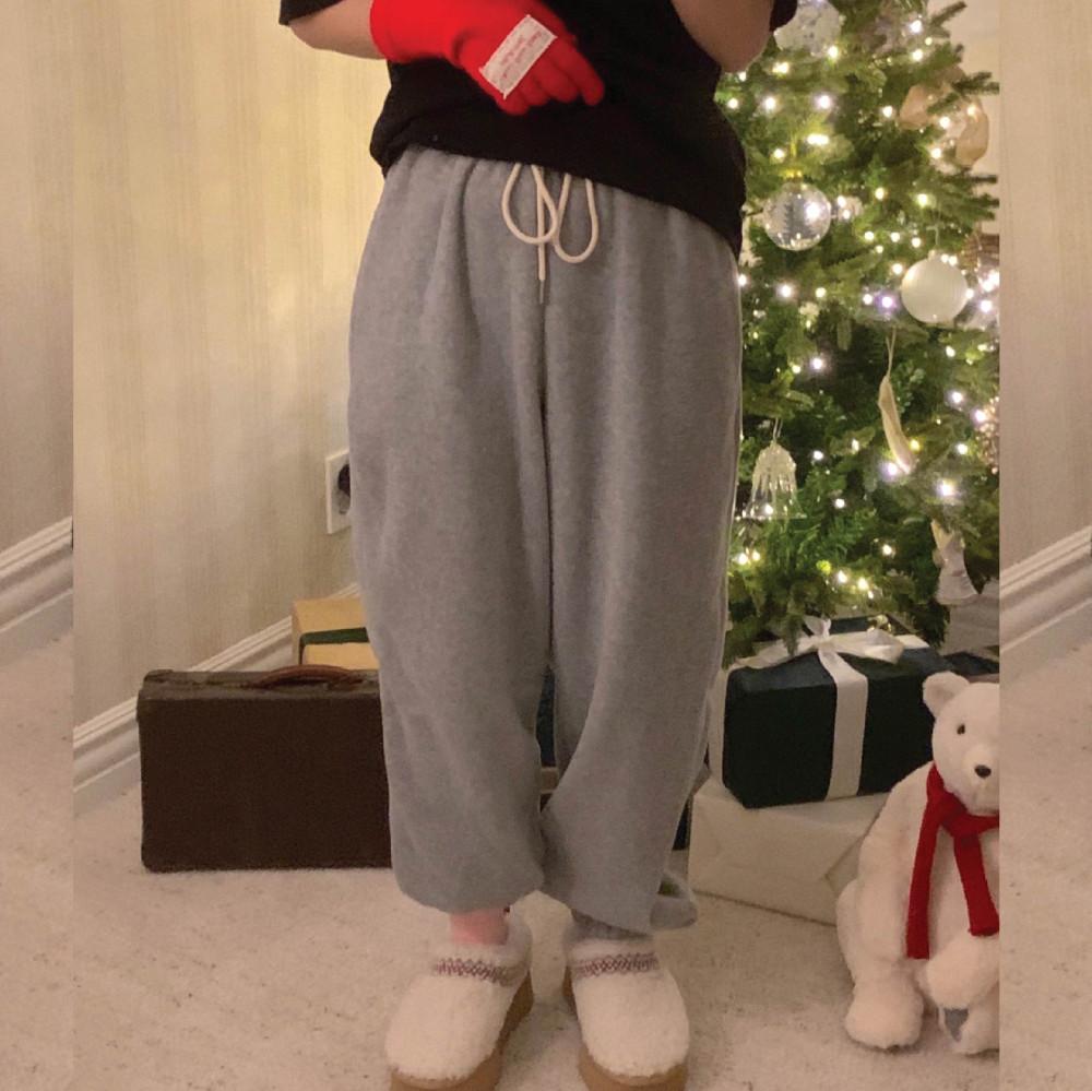 컬러미 후리스 조거 팬츠 플리아 슬림 밴딩 캠핑 이지웨어 츄리닝 3col