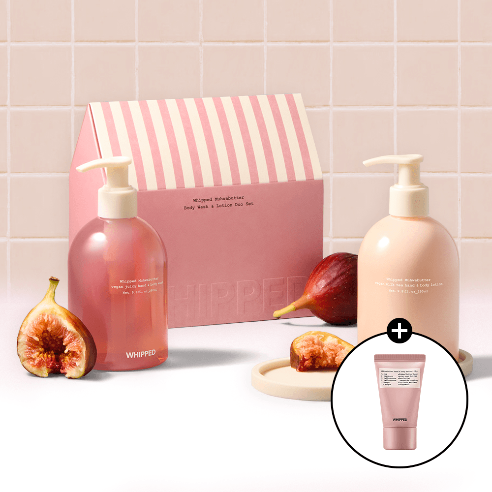 [미니 핸드크림/트레이 증정] 휩드 무화버터 대용량 바디워시&바디로션 듀오 세트 (2종 택1)+쇼핑백
