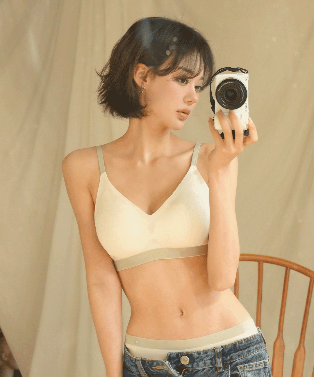 에블린 [1+1][🏆누적50만장] 실루엣 심리스 브라렛 (볼륨/올데이)