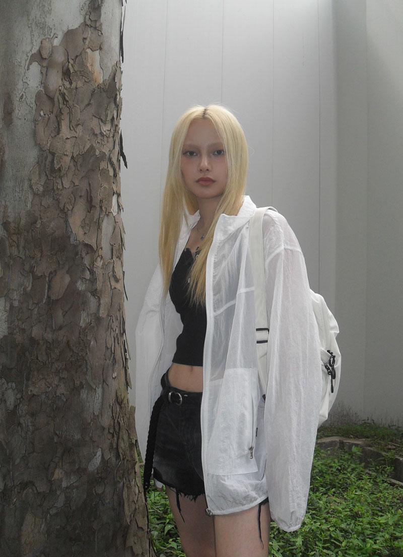 BREEZE NYLON WINDBREAKER / WHITE