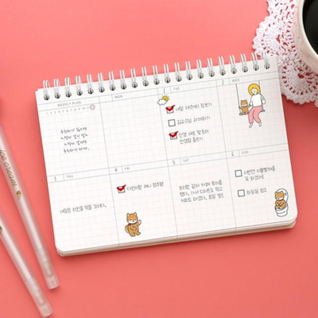 모눈 스프링 위클리플래너 가로 스프링노트 / 가계부 스터디 공시생 수험생 학생단체선물