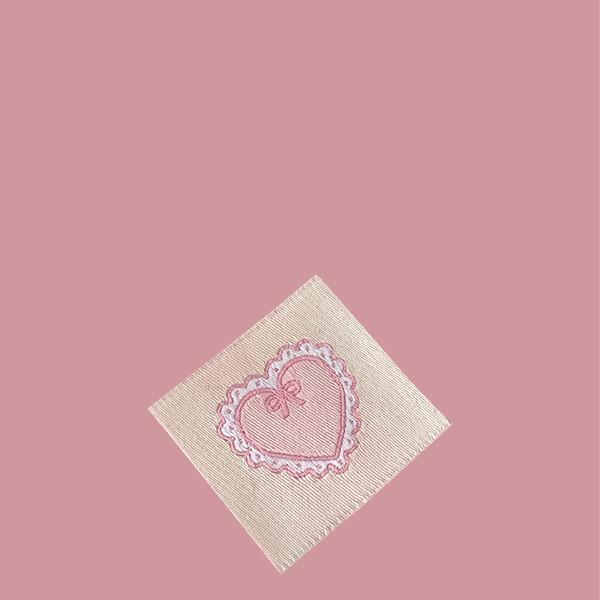 Lace Heart Label - Beige (4ea)