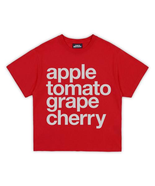 레시피 로고 하프 티셔츠 레드