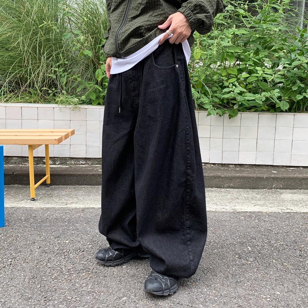토마 스트링 벌룬 데님 팬츠 (2color)