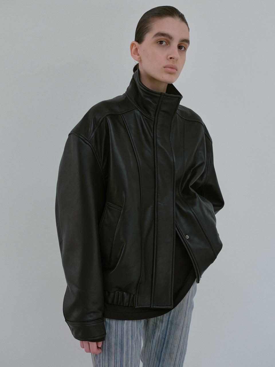 [2nd] leather jumper (black)