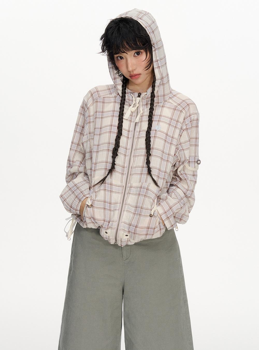Plaid Summer Hooded Jacket