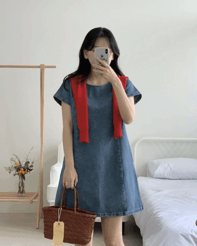 flora denim onepiece (1color)