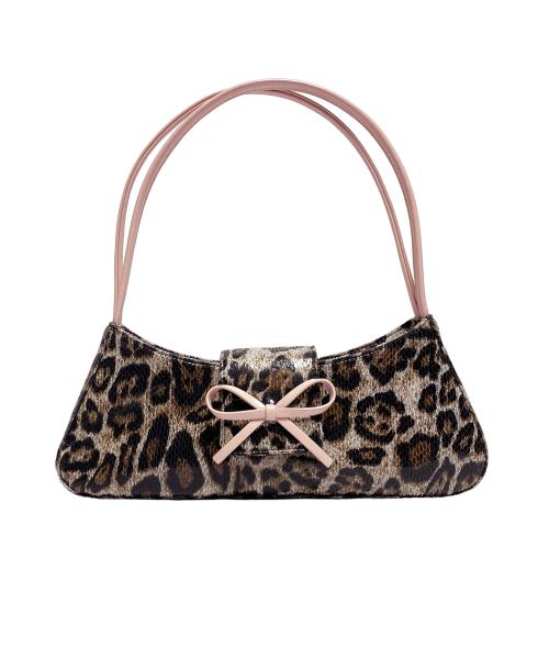 리본 스몰 바게트백 - Baby Leopard