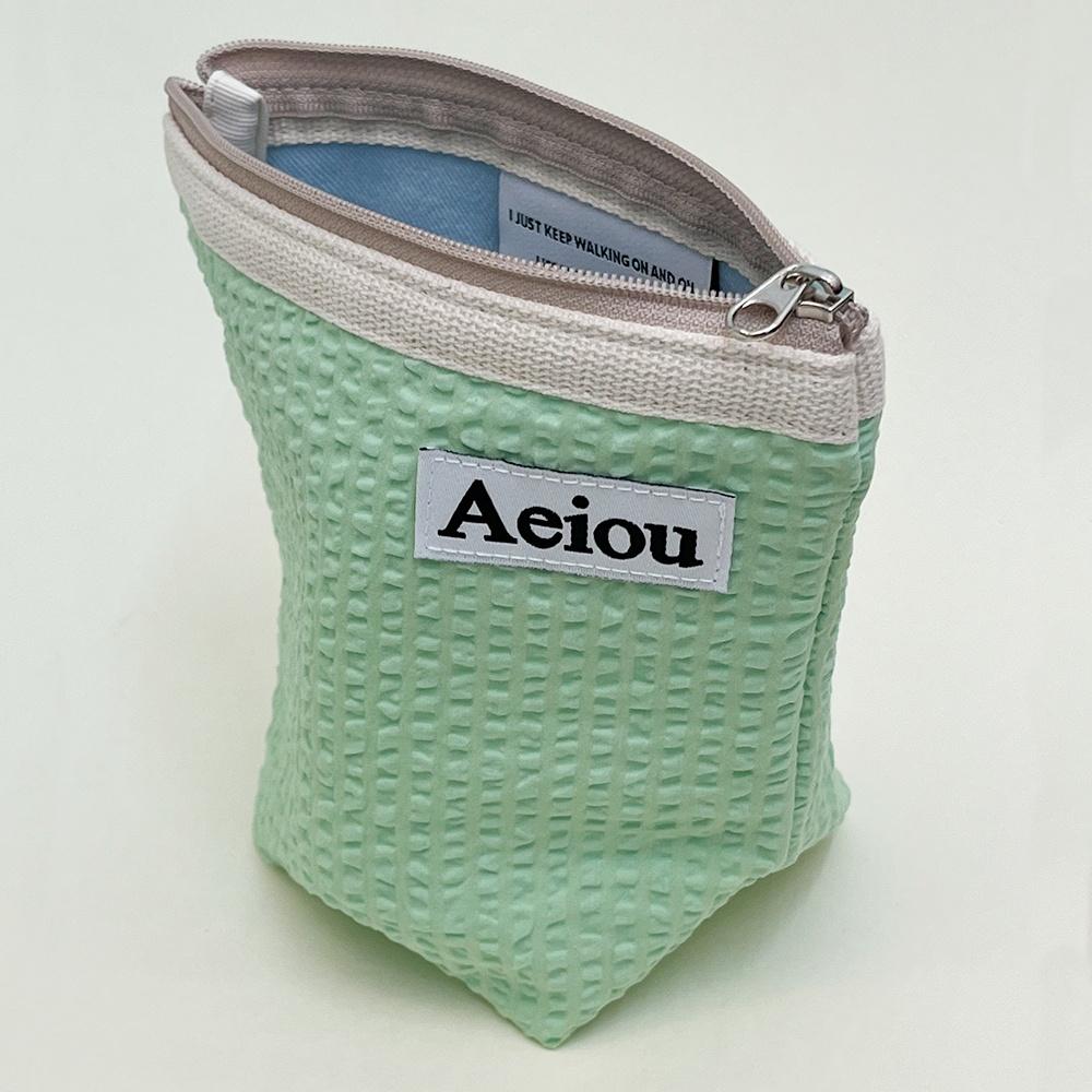 Aeiou Basic Pouch (M size) Bubble Melon Green