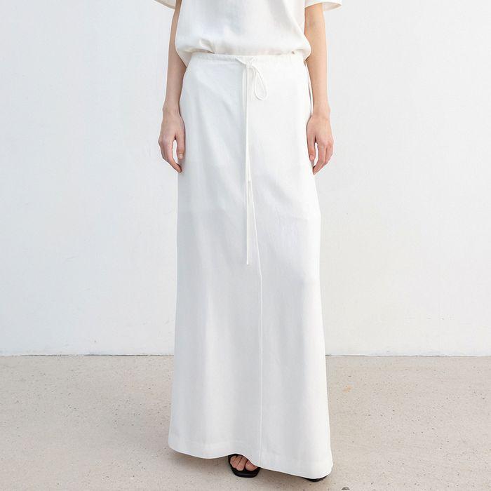 [1차 리오더] Modal String Skirt_White
