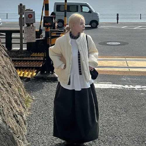 (한정수량) 쿠로 하이넥 누빔 패딩 자켓