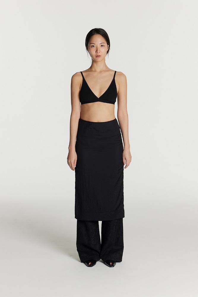 See-through layered skirt_Black