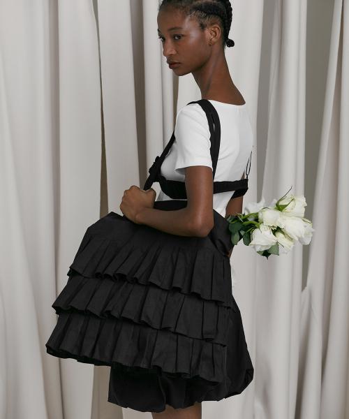 RUFFLE BIG ECO BAG [BLACK]