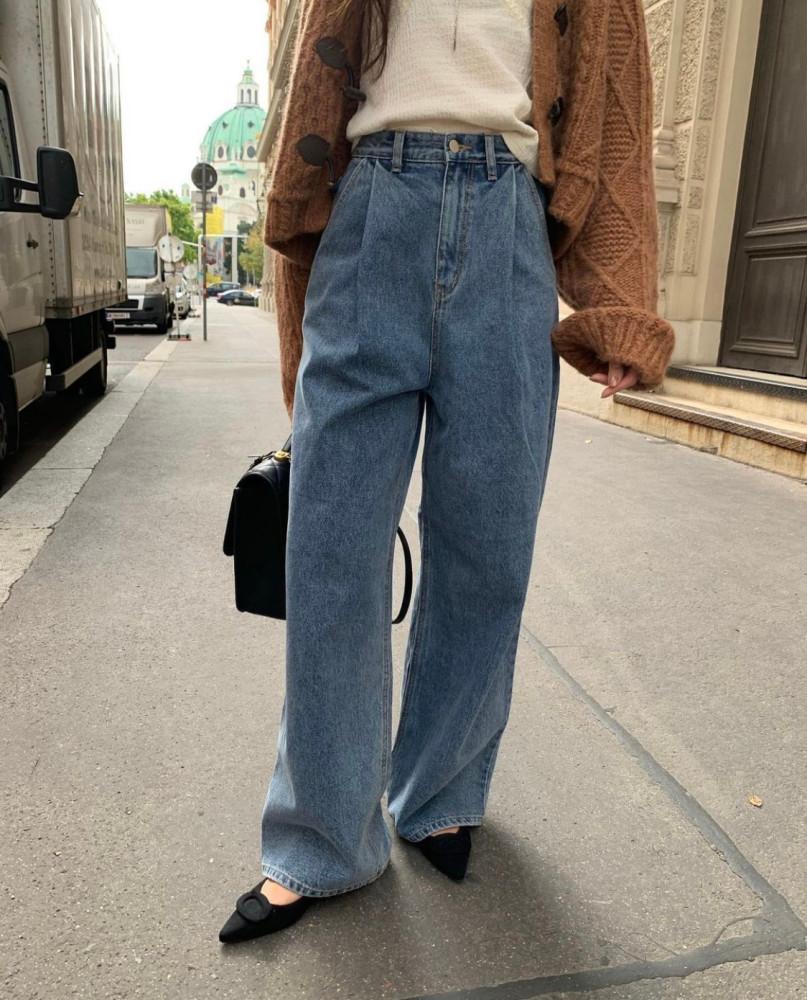 다크 핀턱 데님