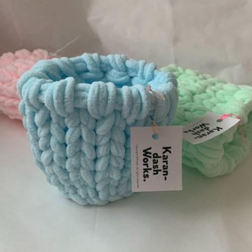 [까란다쉬오피스] 보송보송바구니 Pluffy basket_ Baby blue
