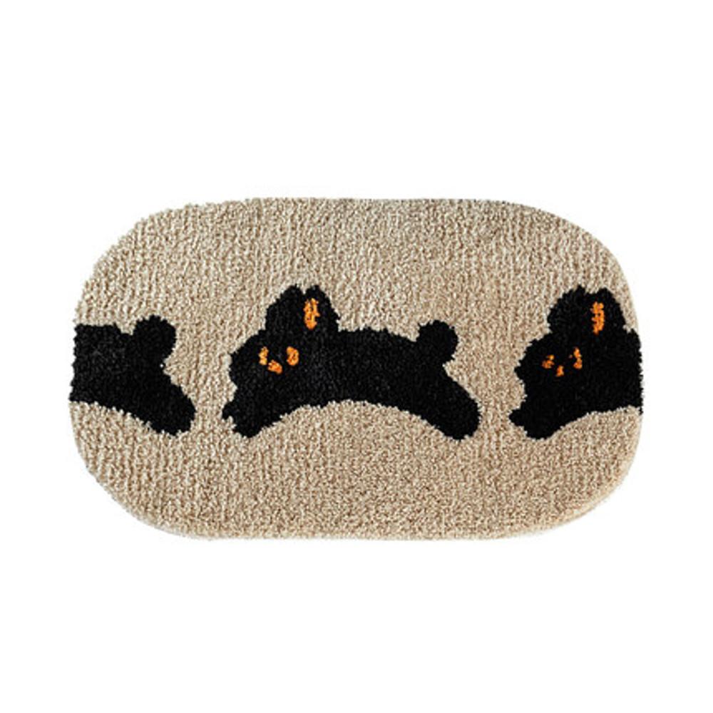 creahome 크레아홈 레빗 블랙 토끼 앙증맞은 귀염뽀짝 포인트 발매트