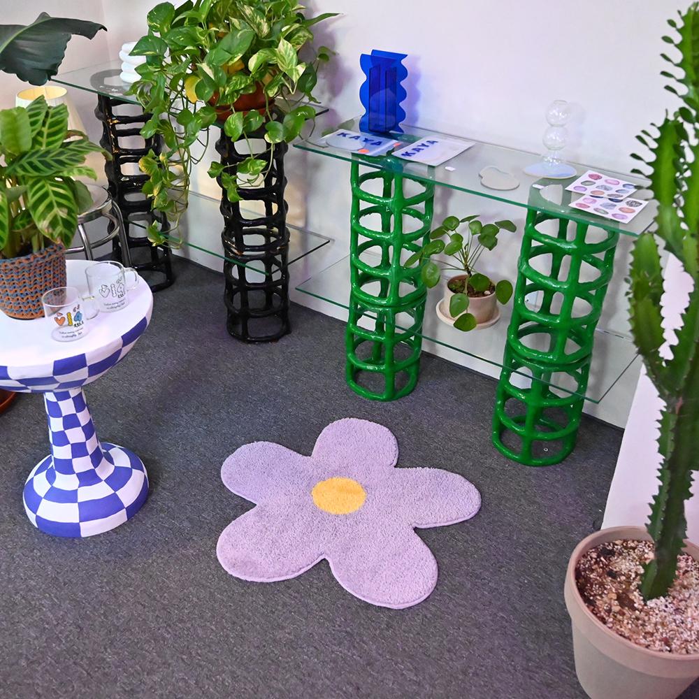 비아 라벤더무드 플라워발매트 고양이 발매트