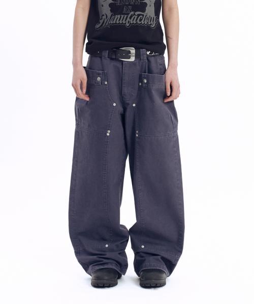 Walt Panel Cotton Pants (Navy)
