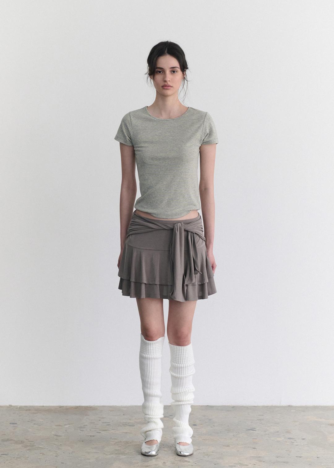 Amalfi ruffle wrap skirt (mocha)