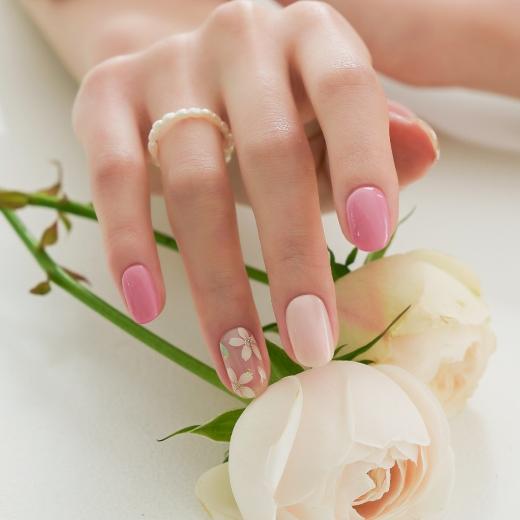 샵젤 진분홍 스프링블룸 붙이는 젤네일