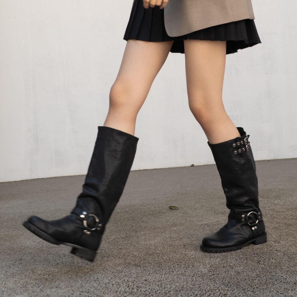 NO. Margaret Biker Long Boots _ Black