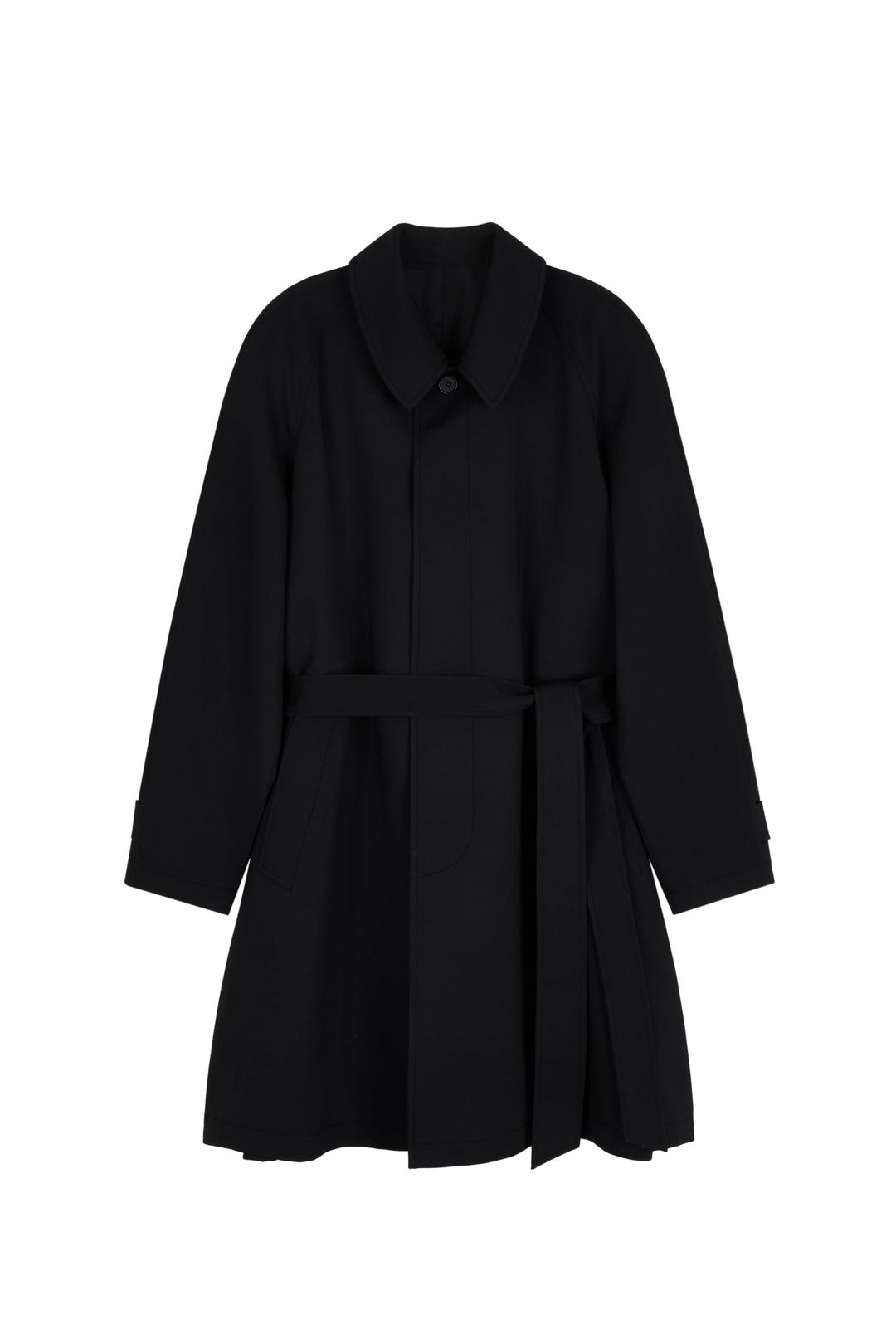 HALF OVER SINGLE TRENCH COAT (BLACK)