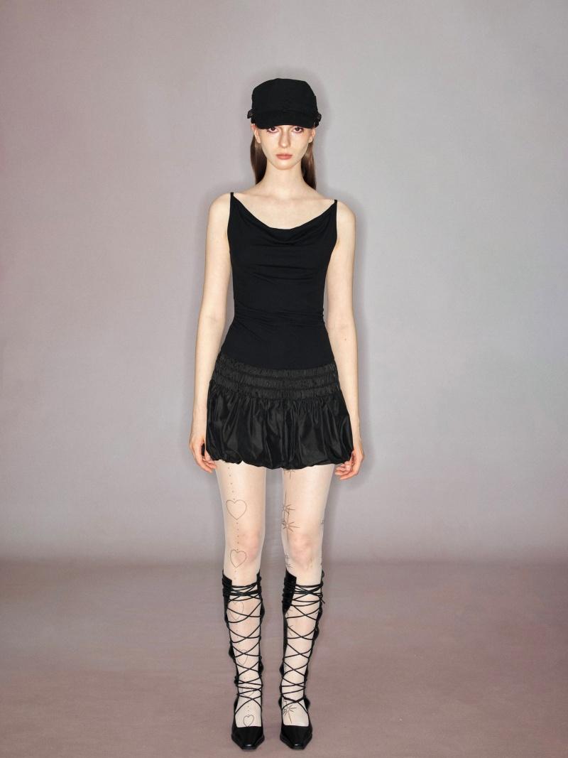 Black Swan Sleeveless Fluffy Dress