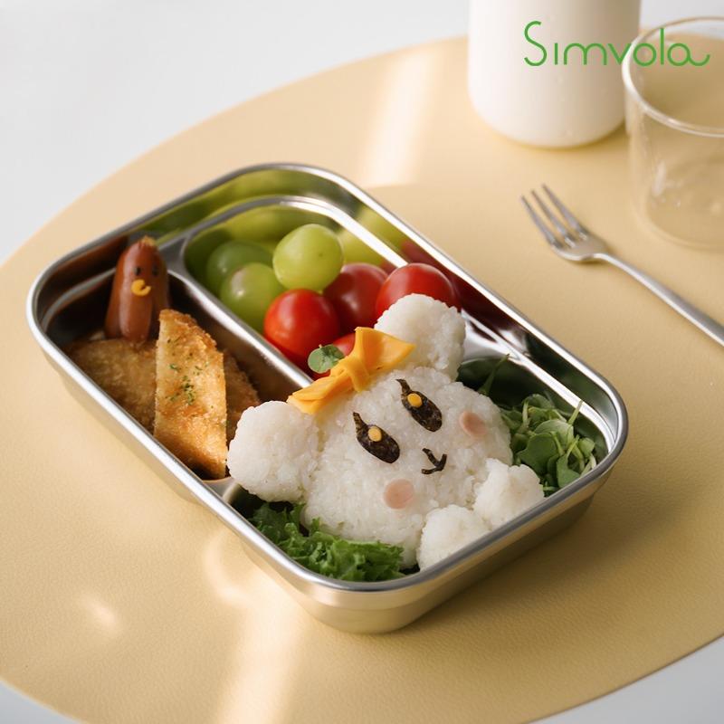 [역사각 3구] 국내생산 심볼라 스테인리스 반찬나눔식판 다이어트식판 안주접시 유아간식판