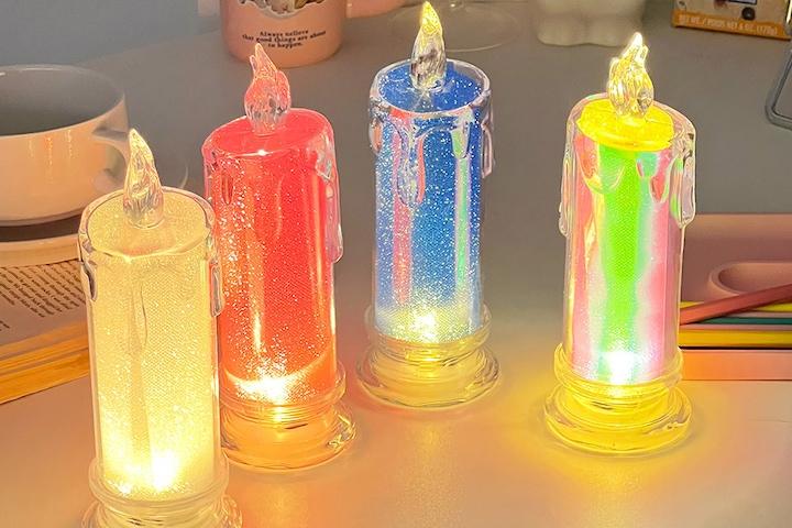 반짝반짝 컬러멜팅 빛나는 LED캔들 글리터 양초