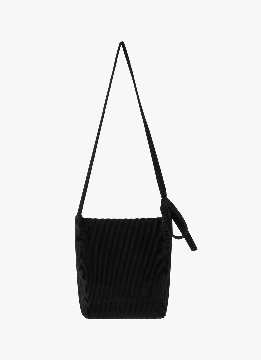 CORDUROY TIE BAG / BLACK / SMALL