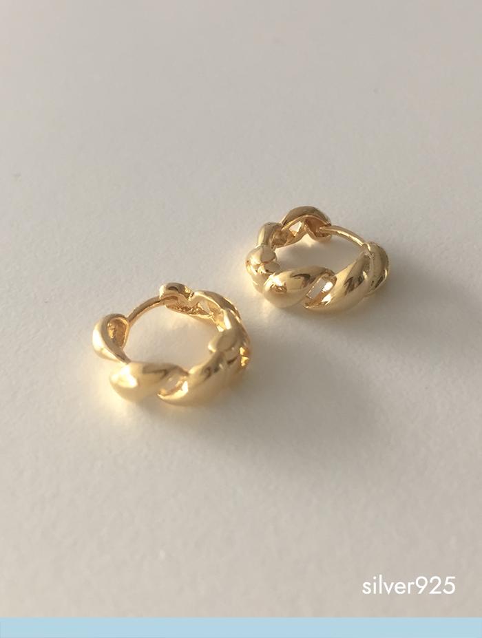 cream onetouch earring (silver925)