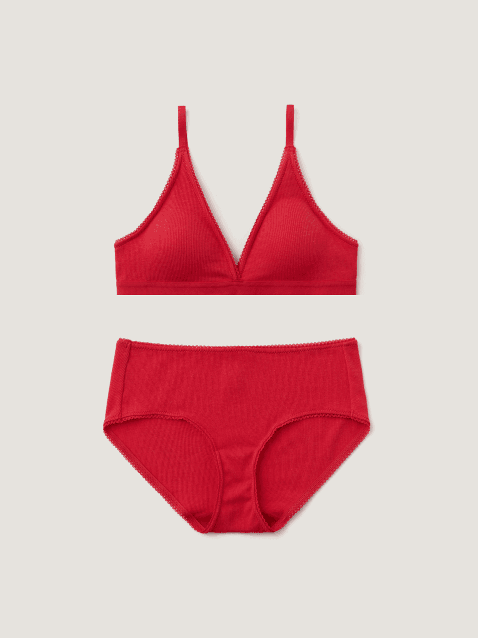 (set) Triangle ribbed modal bra & panties in bloom_삼각 리브드 모달 브라&팬티 블룸